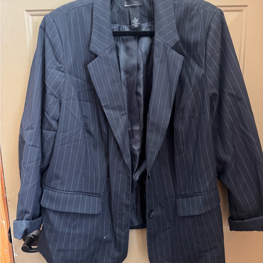Classic Black Pinstripe Woman’s Blazer